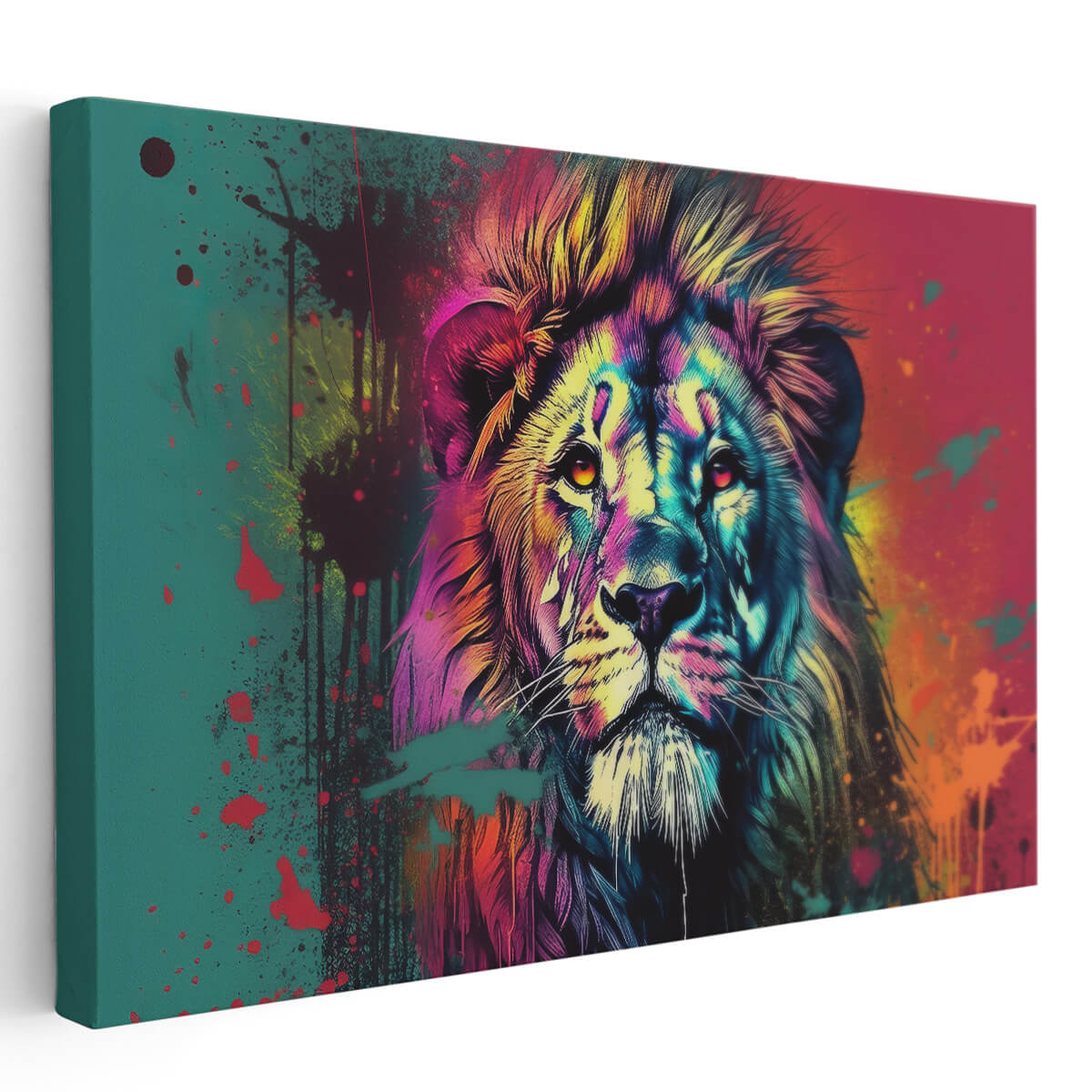 Tableau Aura Lion Multicolore 3