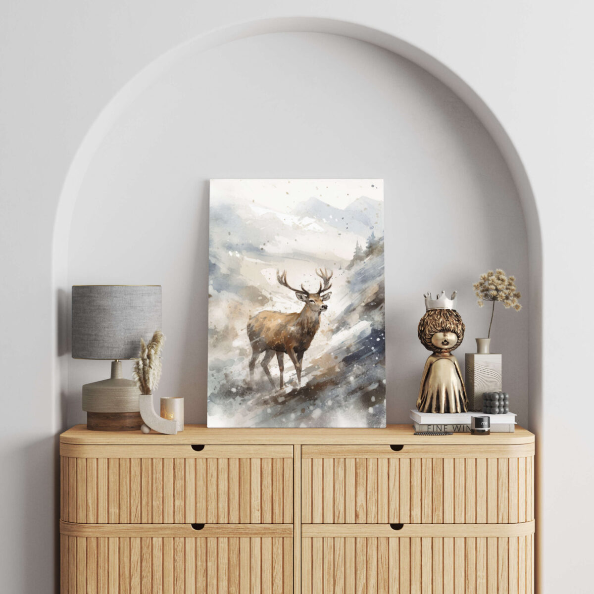 Tableau Cerf Hivernal Majestueux 4