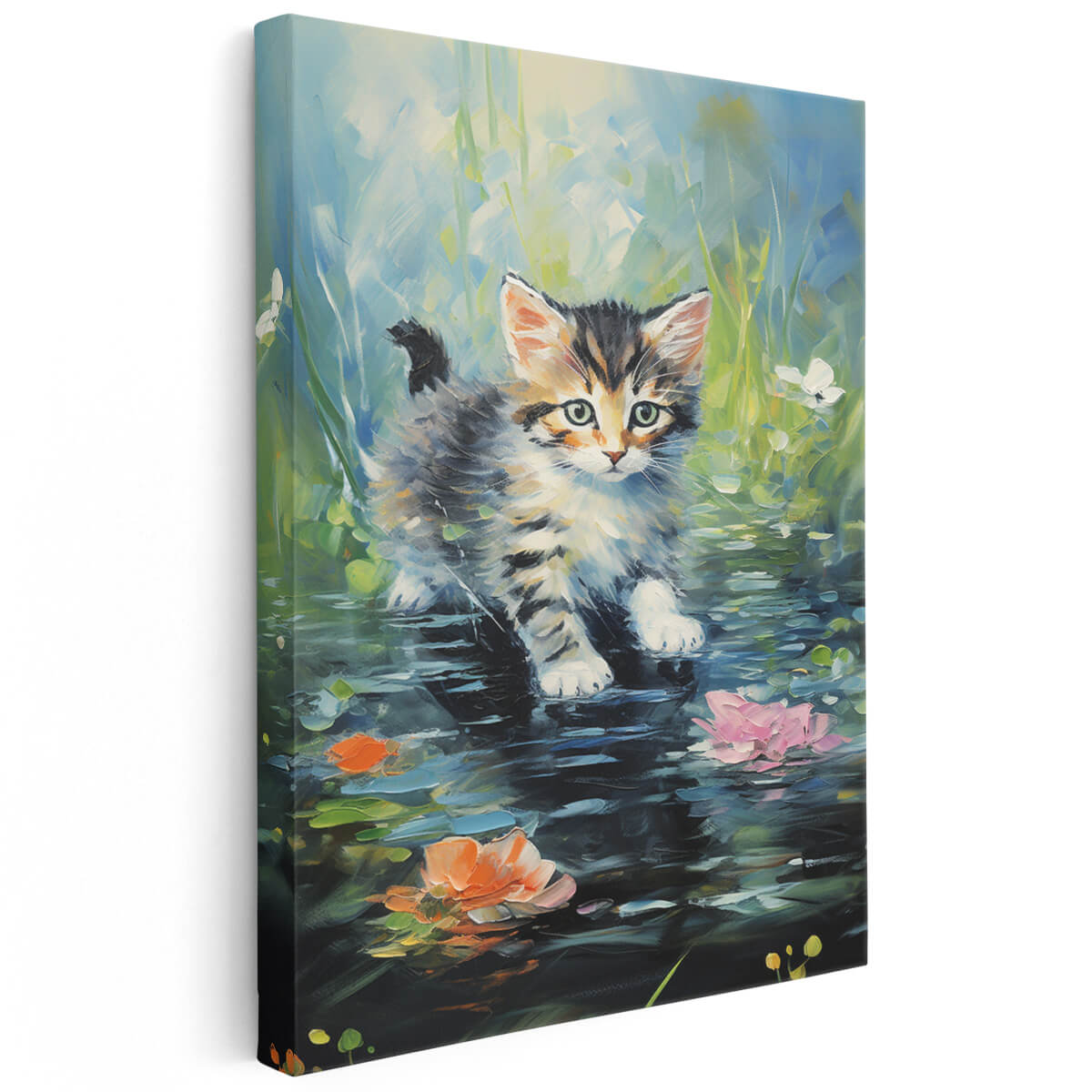 Tableau Chaton Aquatique