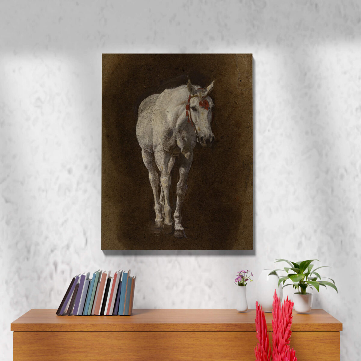 Tableau Cheval Blanc Antique 4