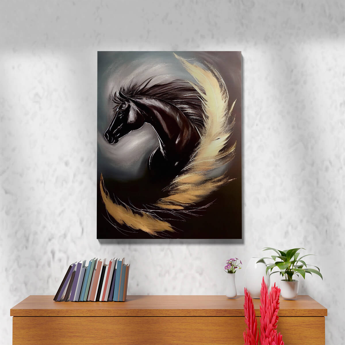 Tableau Cheval Plume d’Or 2