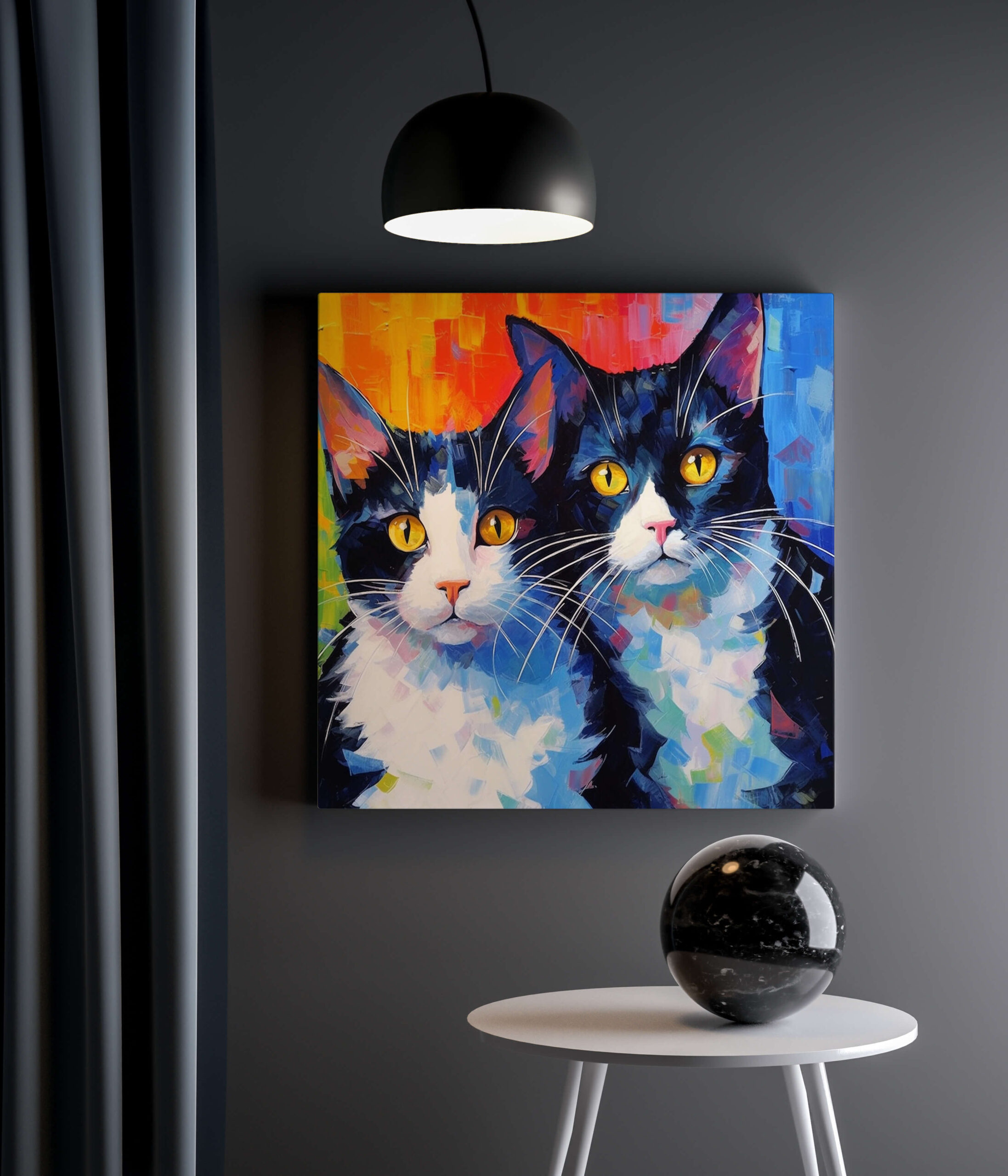 Tableau Duo de Chats 2