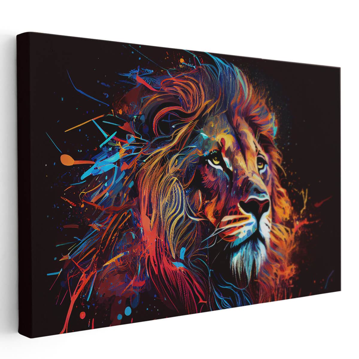 Tableau Lion Abstrait Coloré