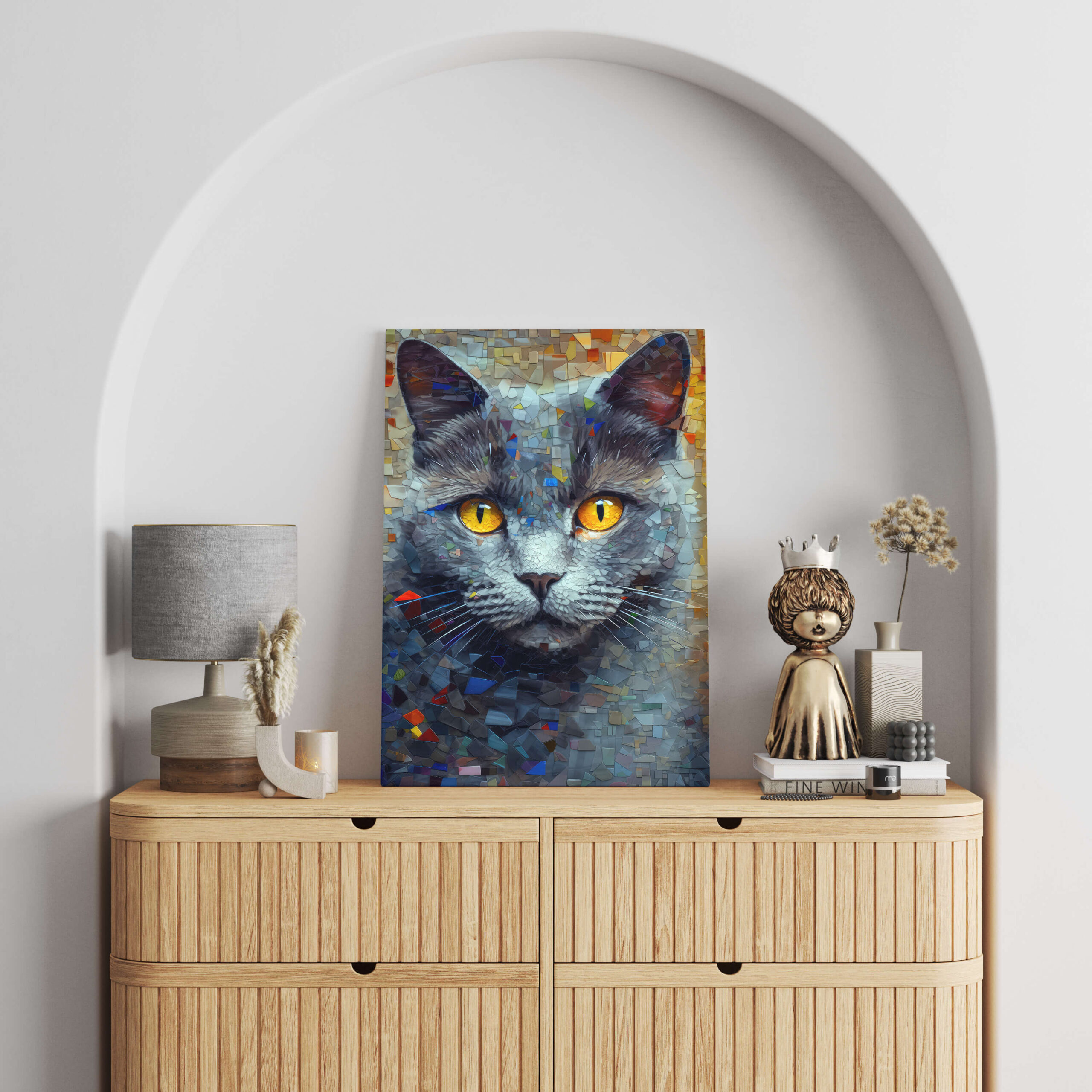 Tableau Mosaïque Mystique Chat 2