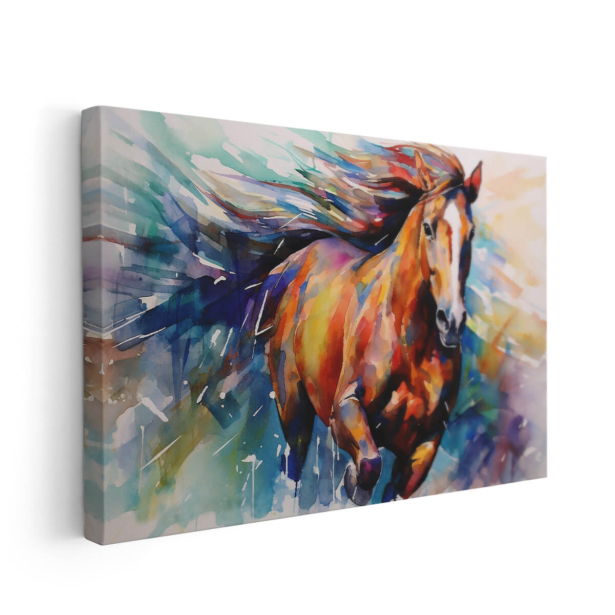 Tableau Peinture Colorée Cheval