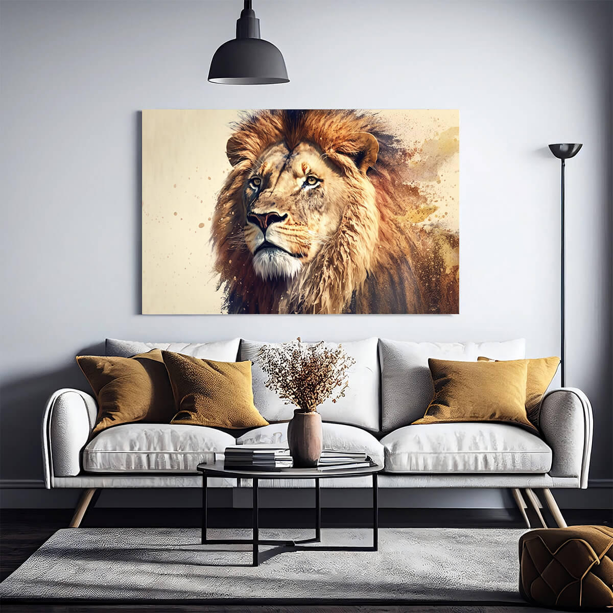 Tableau Regard du Lion Sable 2