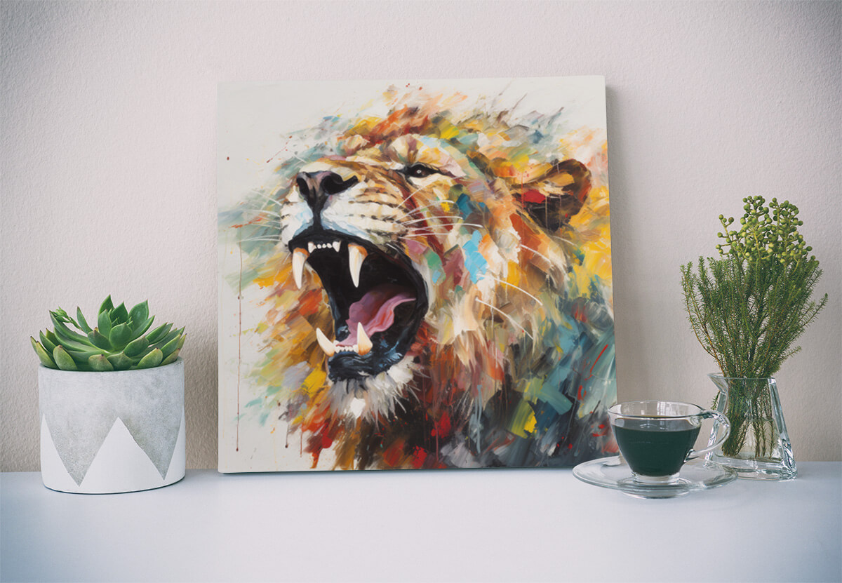 Tableau Rugissement Lion Vivid 2