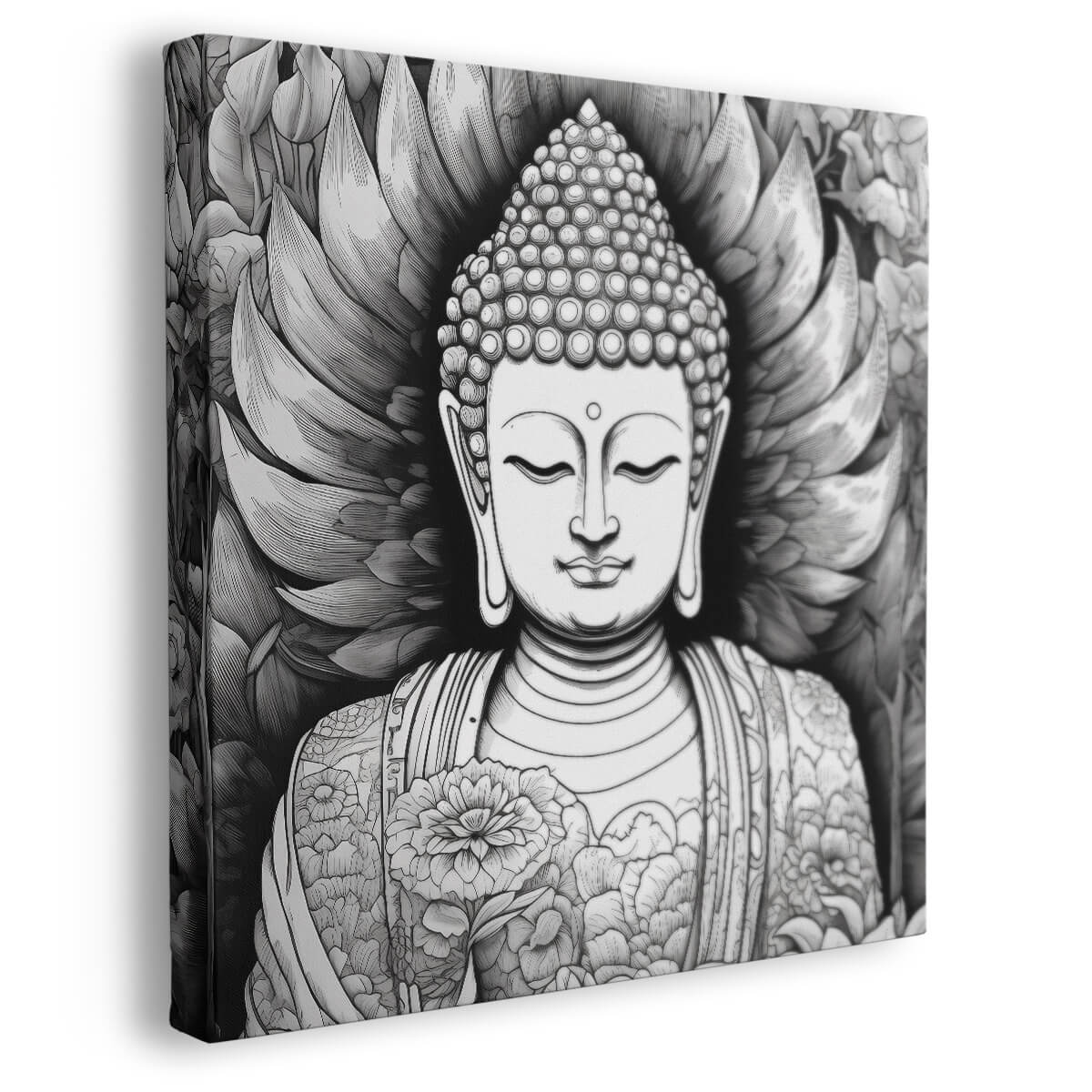 Tableau Bouddha Noir et Blanc