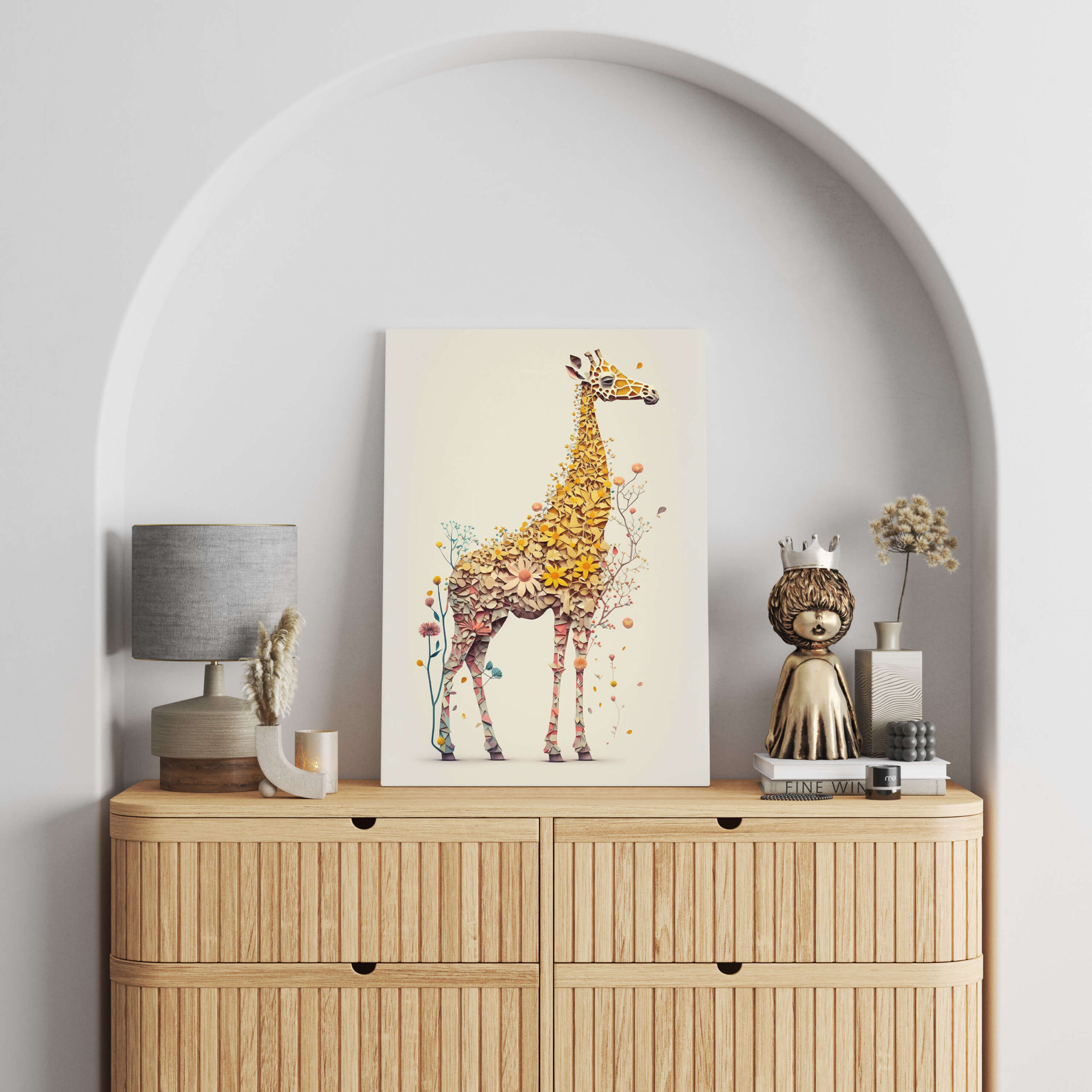 Tableau Floral Girafe 2