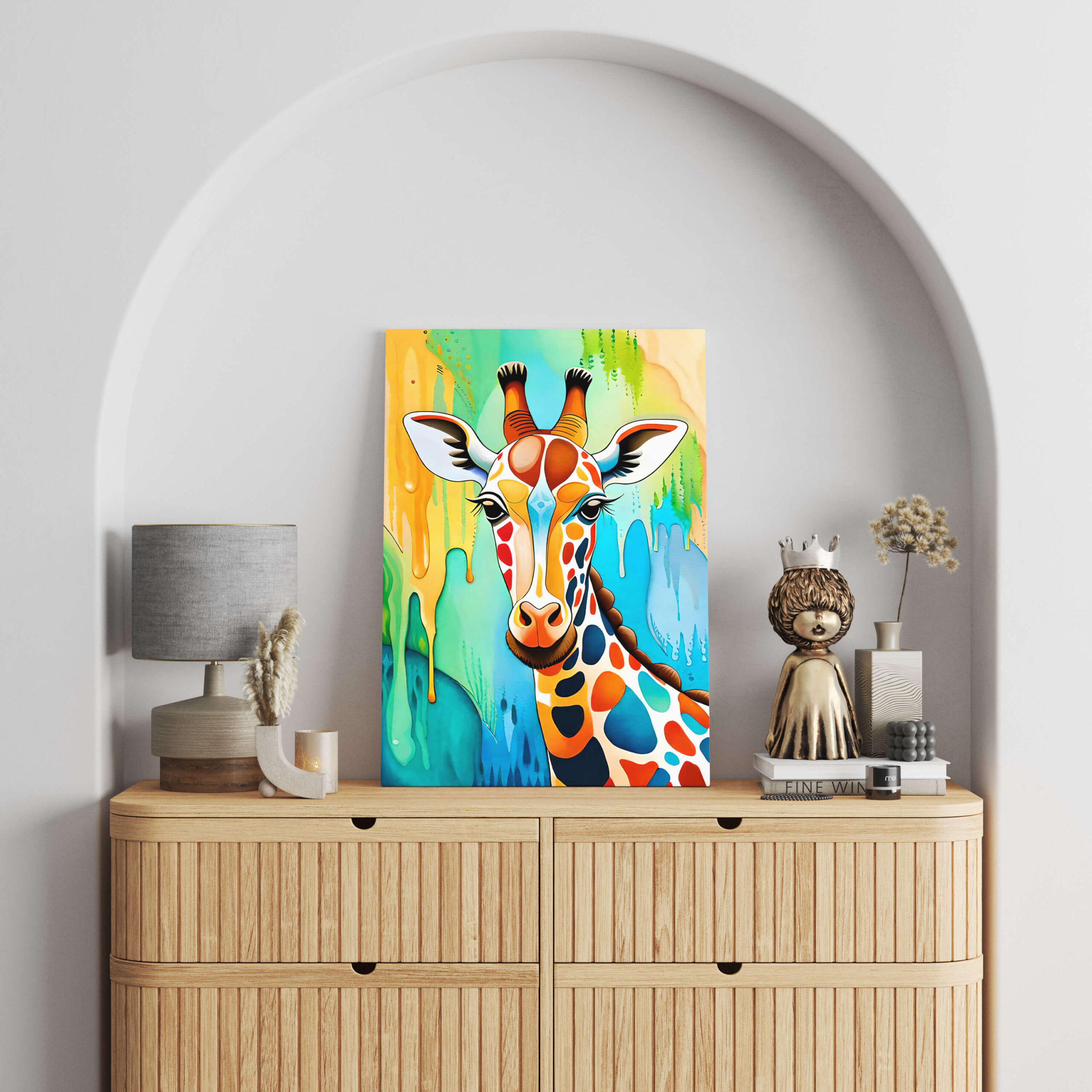 Tableau Girafe Colorée 2