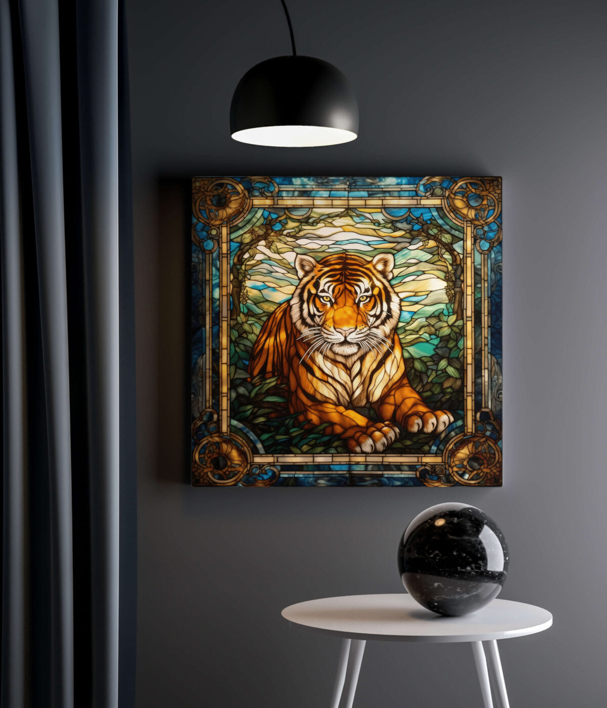 Tableau Majesté Vitraillée Tigre 4