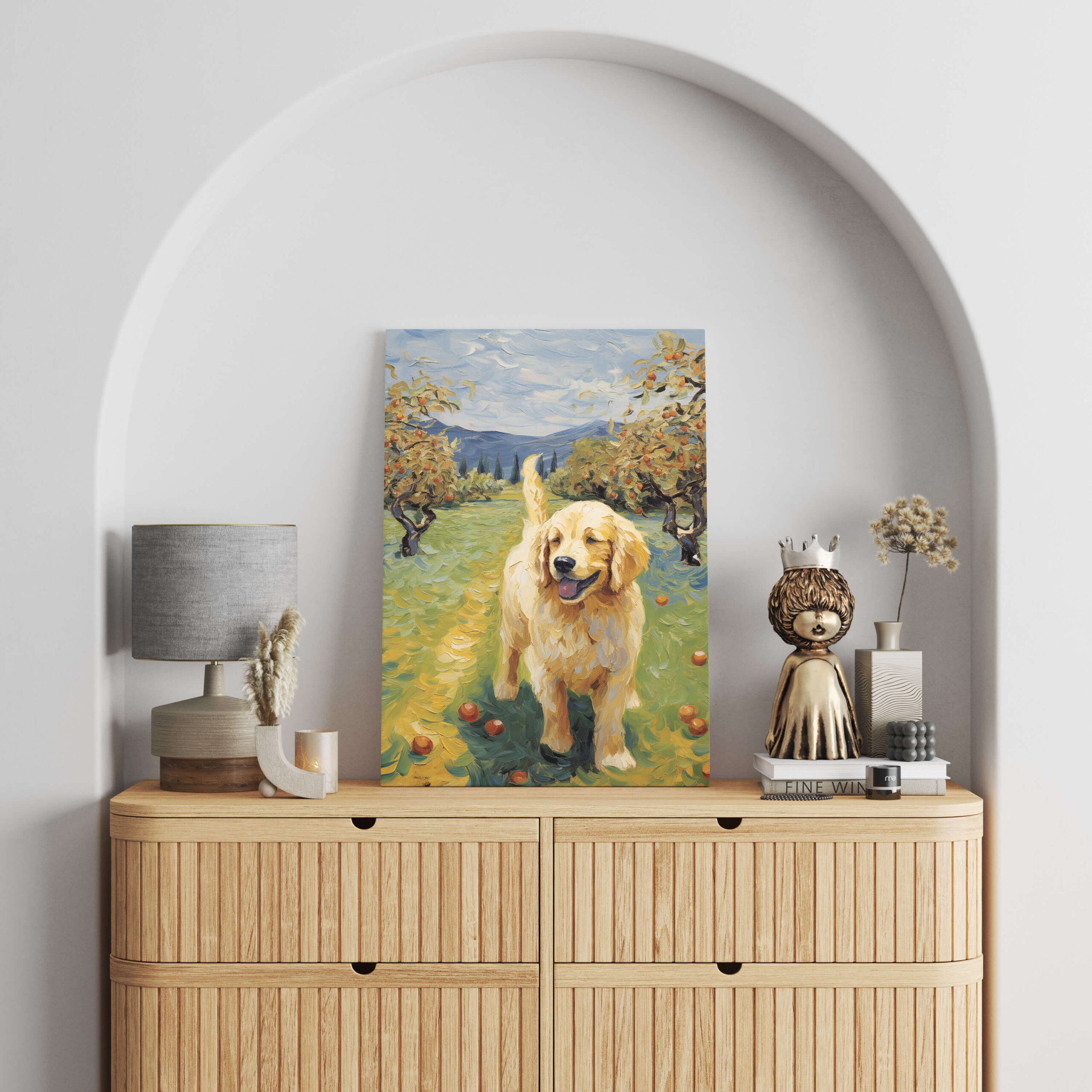 Tableau Peinture Golden Retriever 2