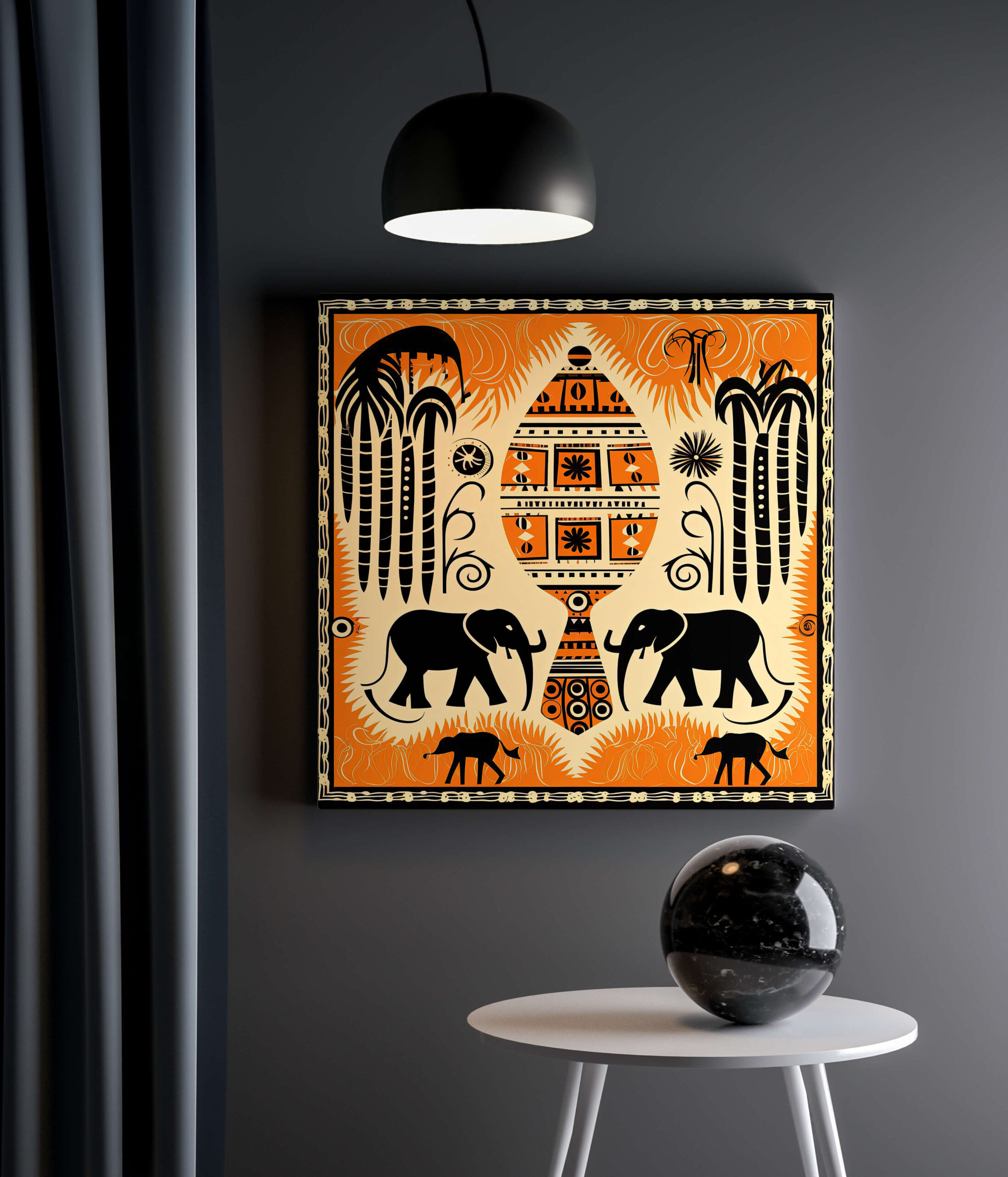 Tableau Tribal Éléphants 2