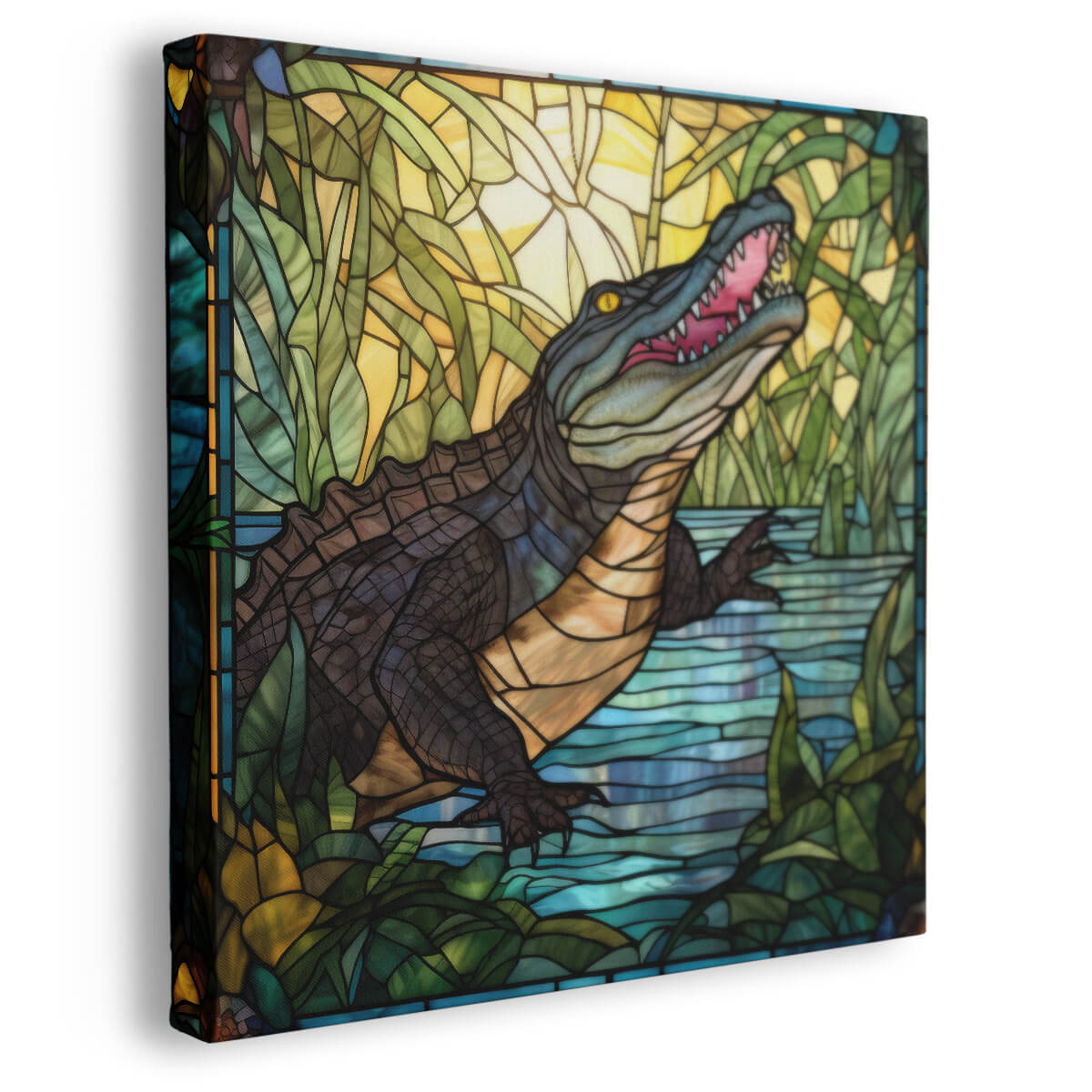 Tableau Vitrail Alligator