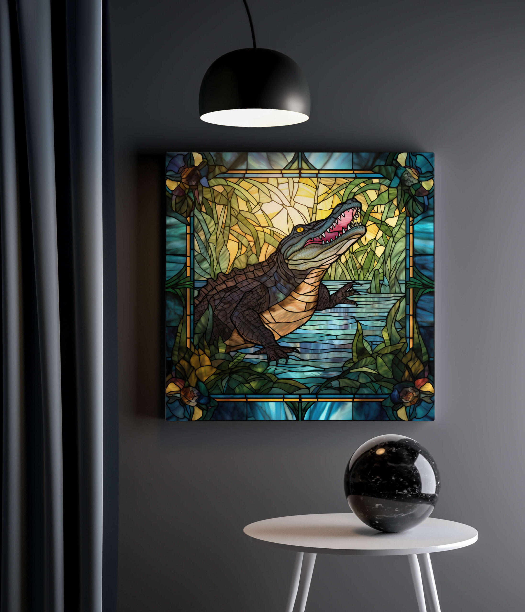 Tableau Vitrail Alligator 2