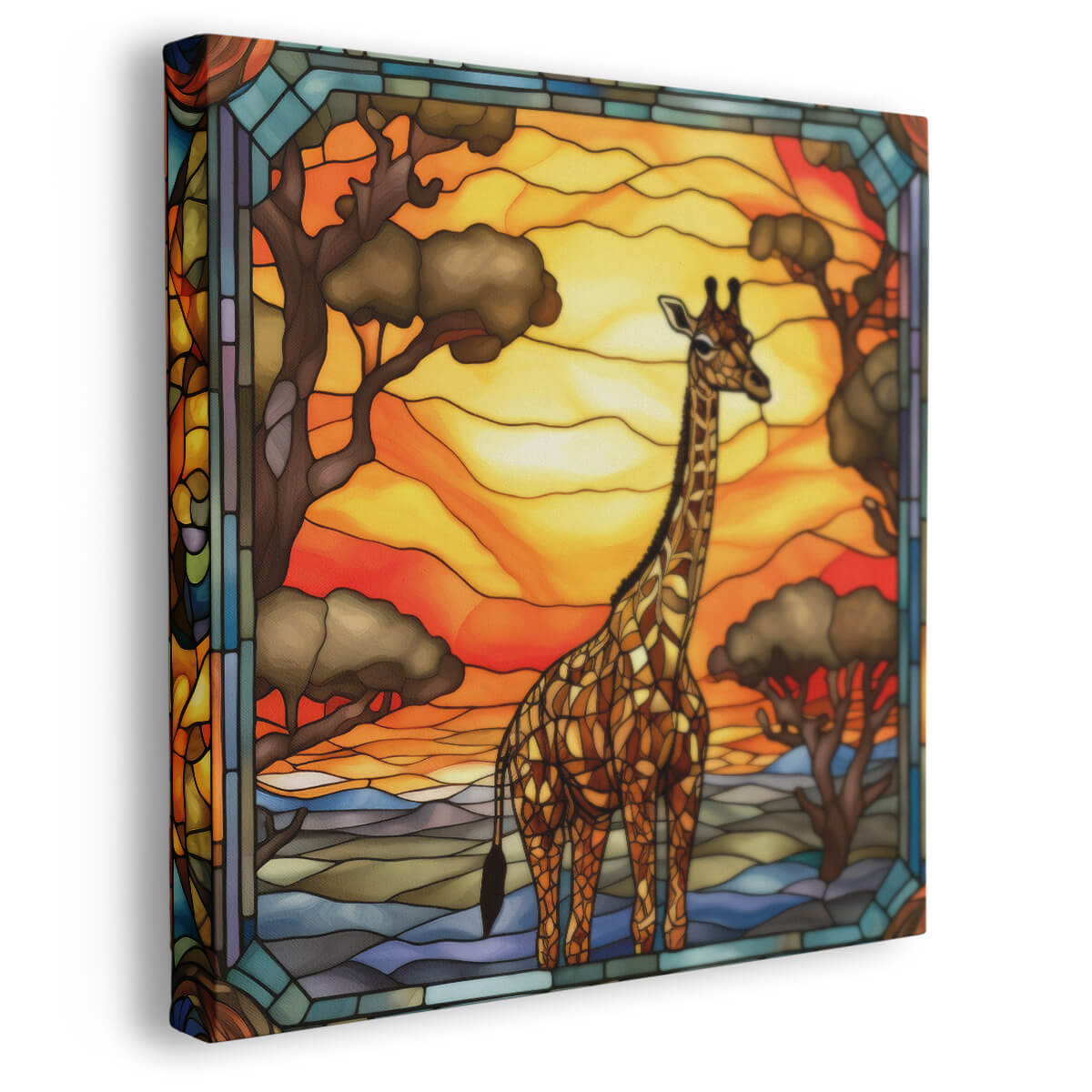 Tableau Vitrail Girafe