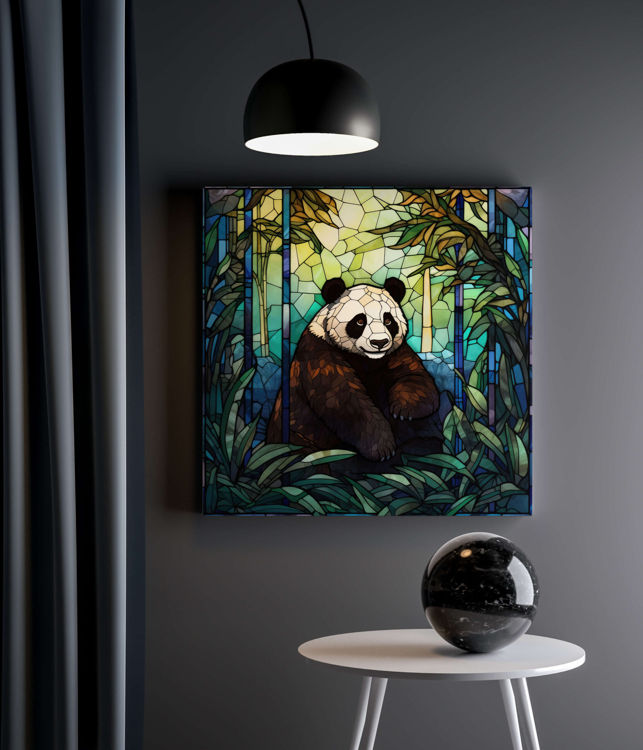 Tableau Vitrail Panda 2