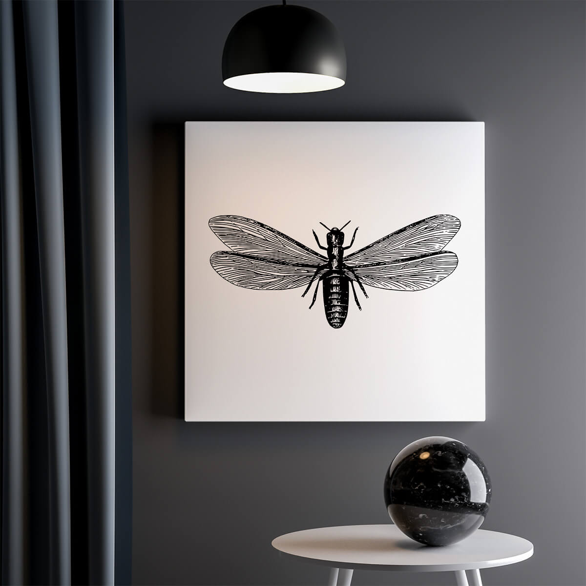 Tableau Insecte Noir et Blanc 2