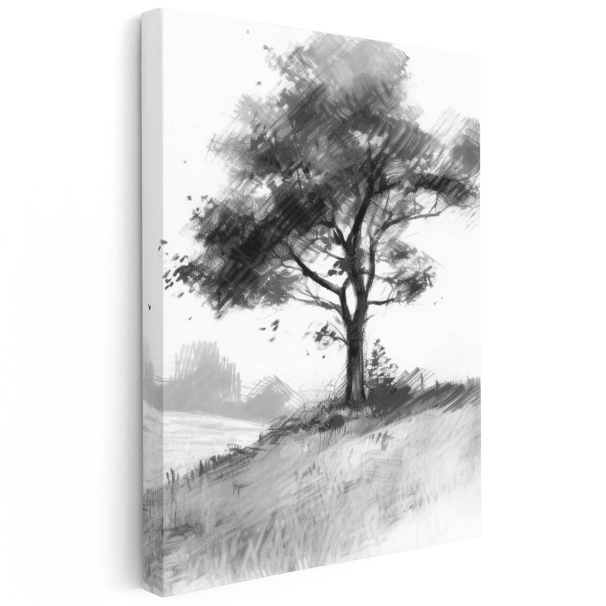 Tableau Noir et Blanc Arbre