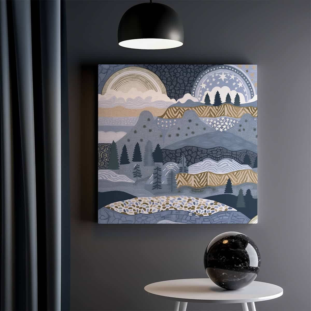 Tableau Paysage Nocturne Scandinave 2